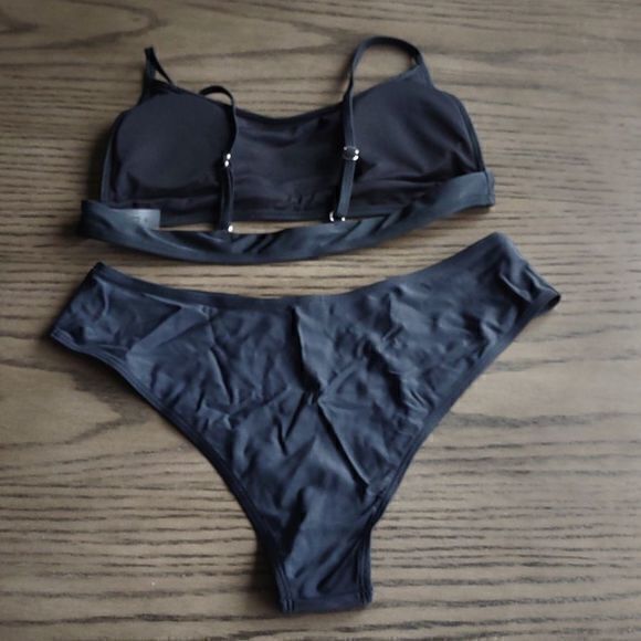 Black Bikini Padded with Adjustable Straps Shein Size L NEW - Picture 4 of 11